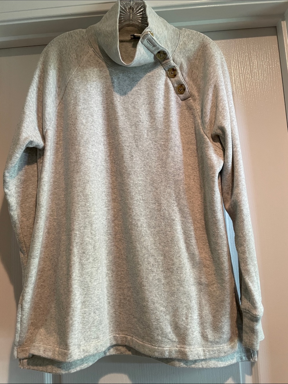 EUC J. Crew Factory Heathered Gray Fleece Tunic